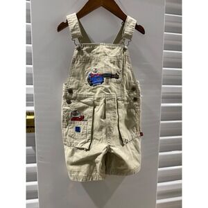 Vintage Lego Wear Kids 4T Tan Ripstop Race Car Driver Embroidered Overalls